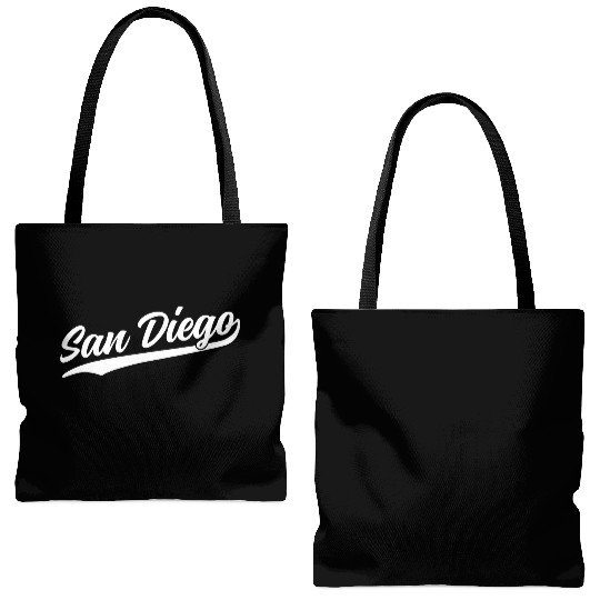 San Diego California Cool Ca Retro 1970S White Tex Tote Bags (AOP)