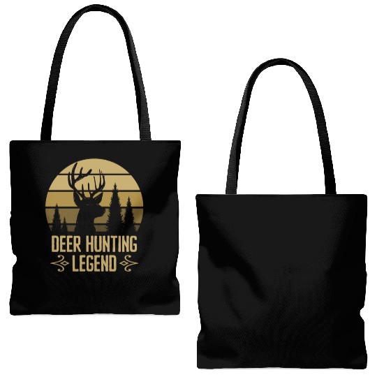 Retro Deer Hunting Legend Tote Bags (AOP)