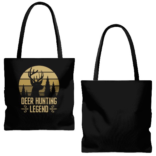 Retro Deer Hunting Legend Tote Bags (AOP)