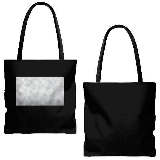 Grey Bokeh Christmas Snowflakes Tote Bags (AOP)