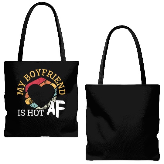 My Boyfriend Is Hot AF Relationship Girlfriend Tote Bags (AOP)