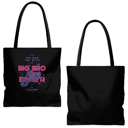 Big bro and biker the man the myth the legend Tote Bags (AOP)