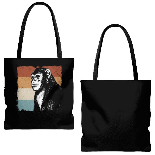 Monkey Chimpanzee Orangutan Monkey - Retro Monkey Tote Bags (AOP)