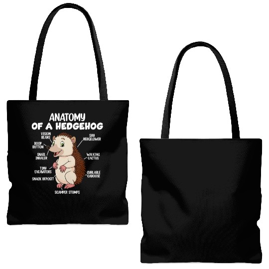 Anatomy Of A Hedgehog Tote Bags (AOP)
