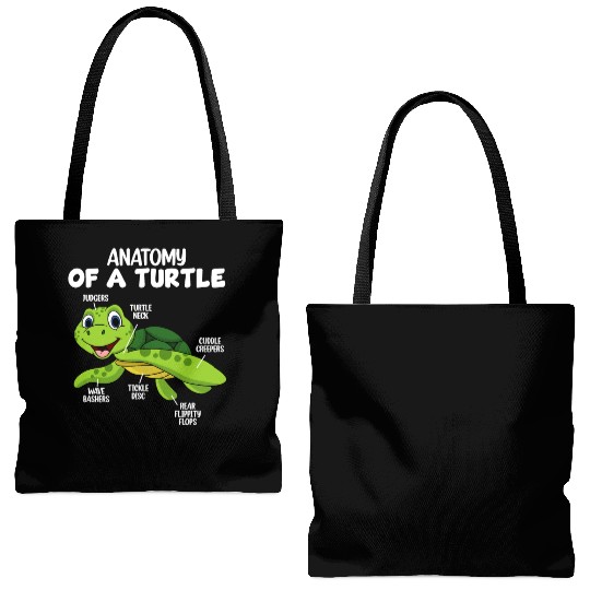 Anatomy Of A Turtle Tote Bags (AOP)
