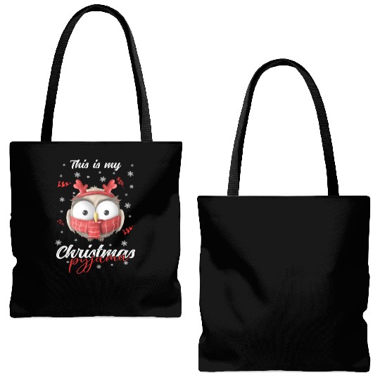 Winter Christmas Pyjama Owl Tote Bags (AOP)