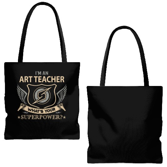 Art Teacher Tote Bags (AOP) - Superpower Job Gift Item Tote Bags (AOP)