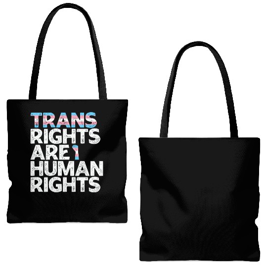 LBGT Flag Gay Pride Trans rights are human rights Tote Bags (AOP)