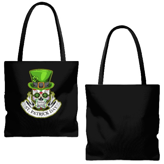 Sugar Skull | St Patrick Day | Lucky Charm Irish Tote Bags (AOP)