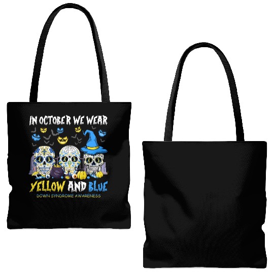 Sugar Skull | In October We Wear Yellow And Blue Tote Bags (AOP)