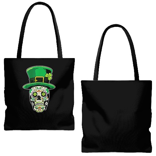 Sugar Skull | St Patricks Day of the Dead Tote Bags (AOP)