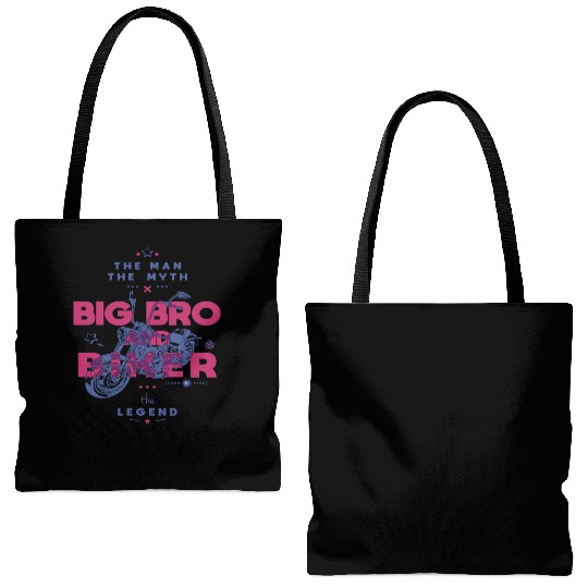 Big Bro And Biker The Man The Myth The Legend Tote Bags (AOP)