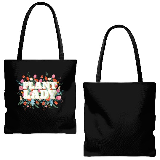 Plant Lady Flowers in Background Tote Bags (AOP)