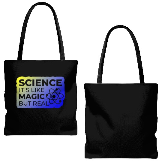 Distressed Quote Science Like Magic But Real Geek Tote Bags (AOP)