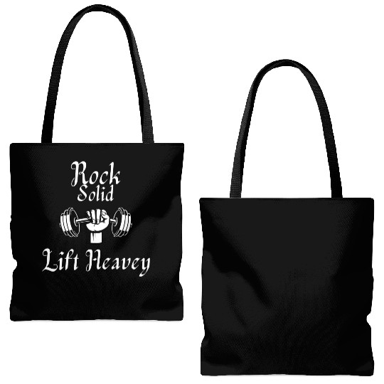 Rock Solid (Gym/weightLlifting) Tote Bags (AOP)
