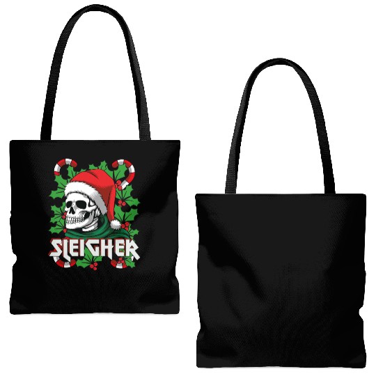 Sleigher Heavy Metal Santa Tote Bags (AOP)