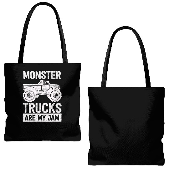 Monster Trucks Are My Jam Vintage Retro Tote Bags (AOP)