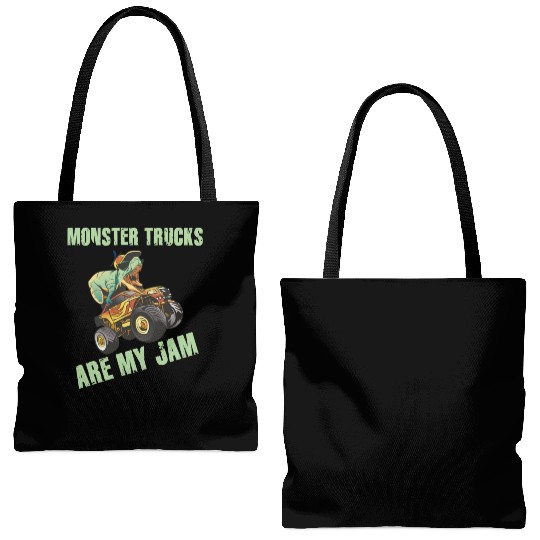 Monster Trucks Are My Jam Vintage Retro Tote Bags (AOP)