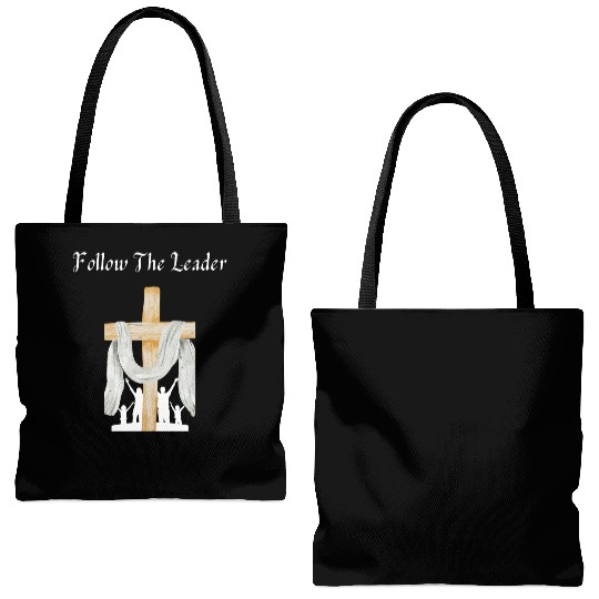 Follow The Leader (Christian/Catholic) Tote Bags (AOP)