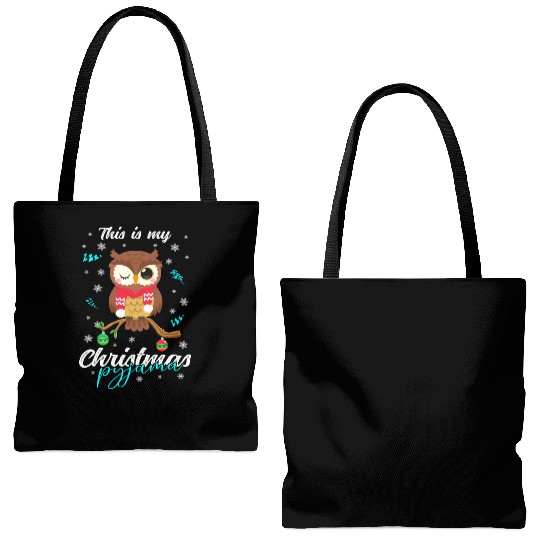 Winter Christmas Pyjama Owl Tote Bags (AOP)