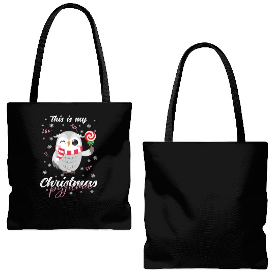 Winter Christmas Pyjama Owl Tote Bags (AOP)