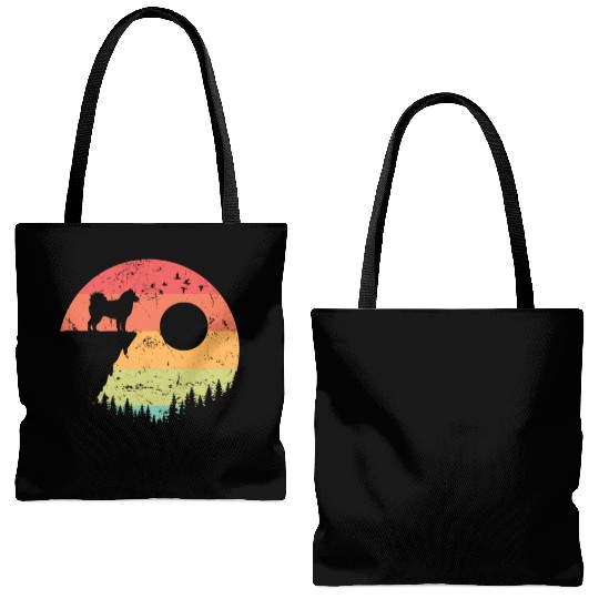 Alaskan Malamute at Sunrise in the Forest Tote Bags (AOP)