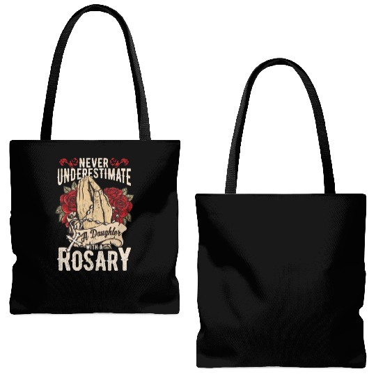 Catholic Rosary T Virgin Mary Idea Christian Tote Bags (AOP)