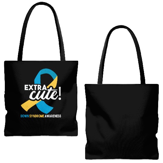 October Wear Blue Yellow Down Syndrome Awareness Tote Bags (AOP)