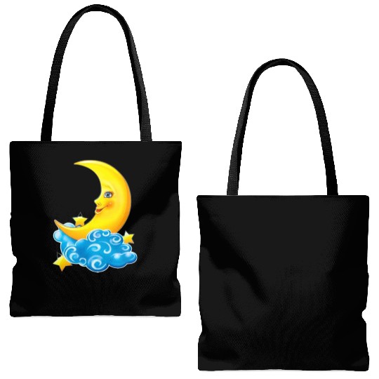 dessin de croissant de lune Tote Bags (AOP)