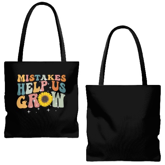 Mistakes Help Us Grow Back To School Motivational Tote Bags (AOP)