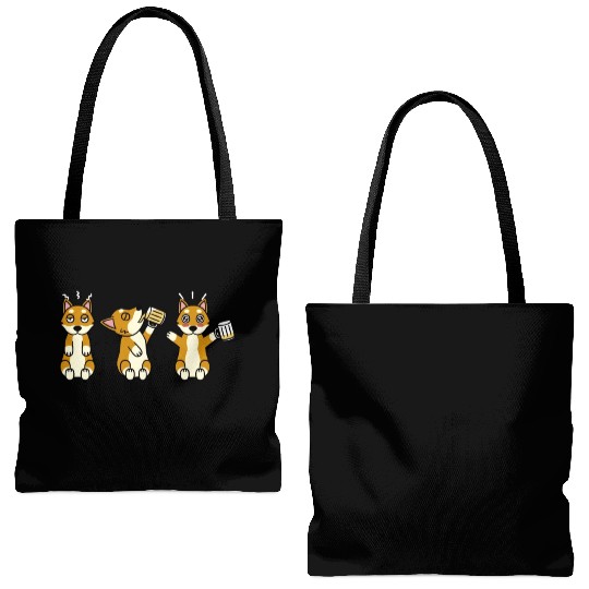 Shiba Inu Beer Lover Tote Bags (AOP)