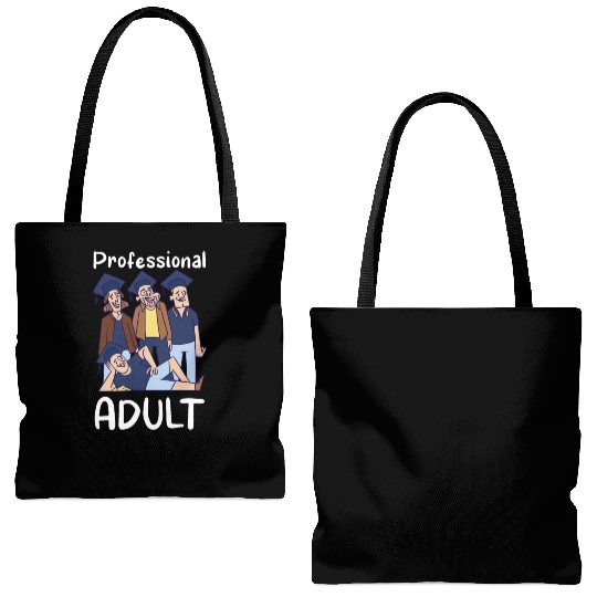 Professional Adult Graduate Graduated Adulting Tote Bags (AOP)