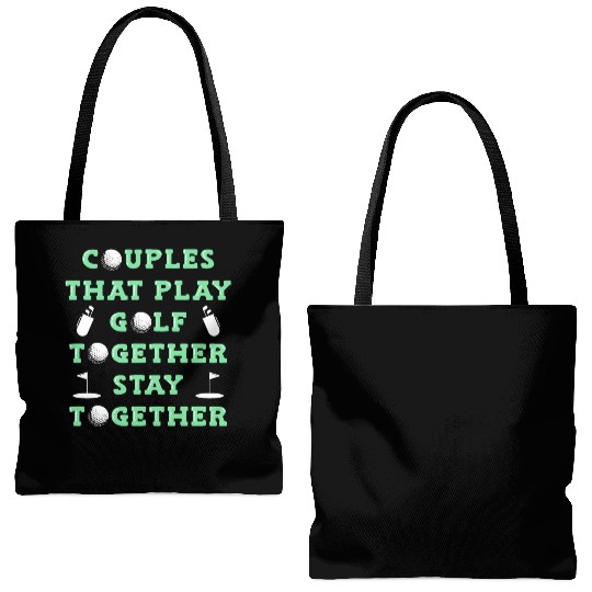 Golf Couple Golfer Golfing Tote Bags (AOP)