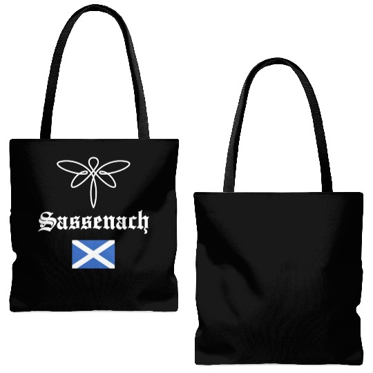 Sassenach Outlander Celtic Gaelic Dragonfly Tote Bags (AOP)