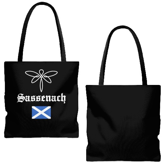 Sassenach Outlander Celtic Gaelic Dragonfly Tote Bags (AOP)