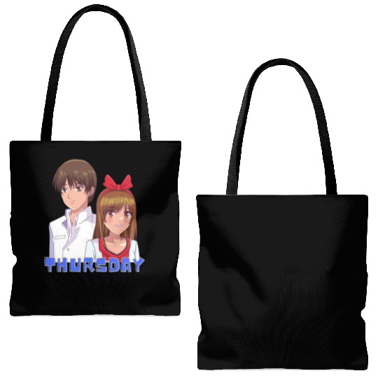 Anime Boy and Girl Day of The Week Thursday Tote Bags (AOP)