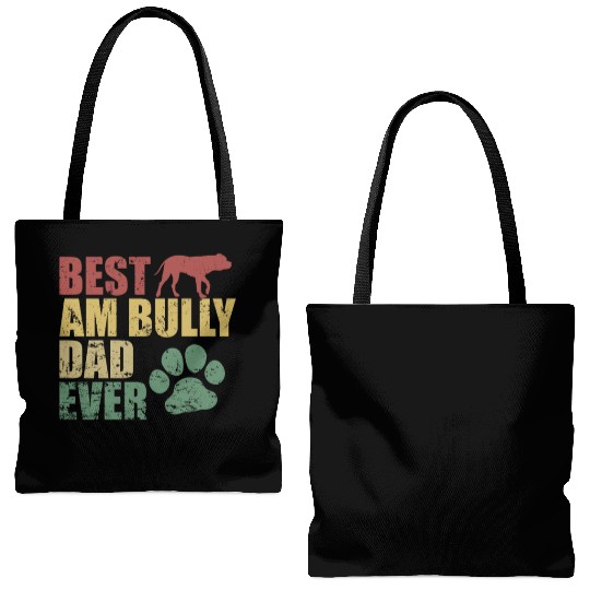 Best AM Bully Dad Ever Bulldog Pet Dog Tote Bags (AOP)