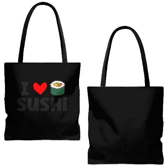 I Love Sushi Love Sushi Rolls Tote Bags (AOP)