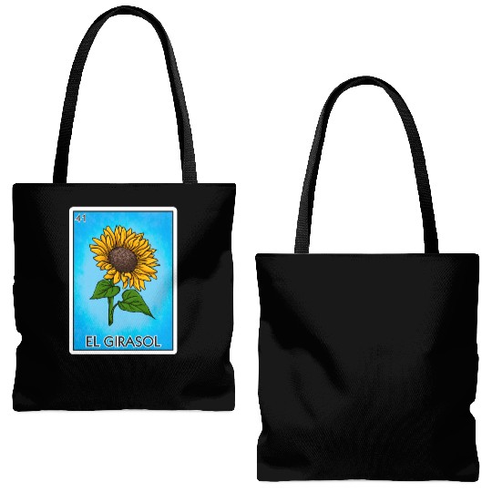 El Girasol Sunflower Card Mexican Lottery Card Tote Bags (AOP)