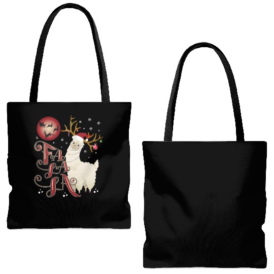 Fa la la llama xmas christmas Tote Bags (AOP)