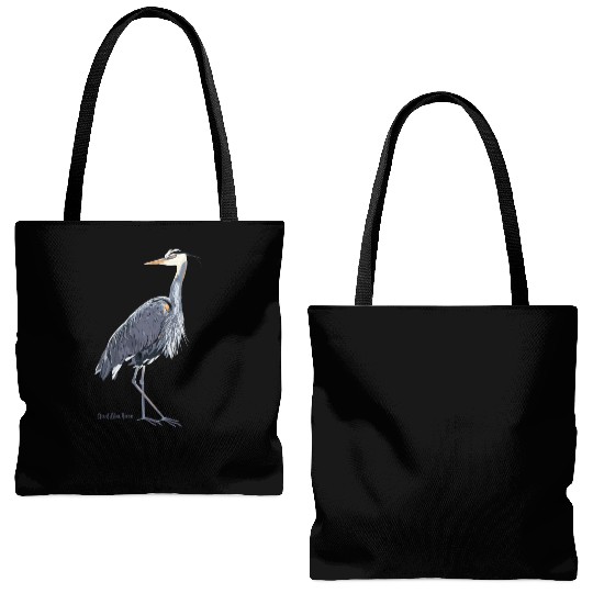Heron Art Birder Wildlife Bird Watching Tote Bags (AOP)