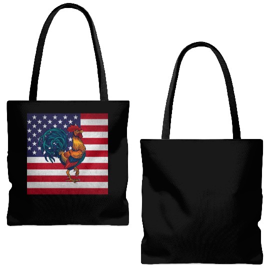 Rooster Cock Tote Bags (AOP)