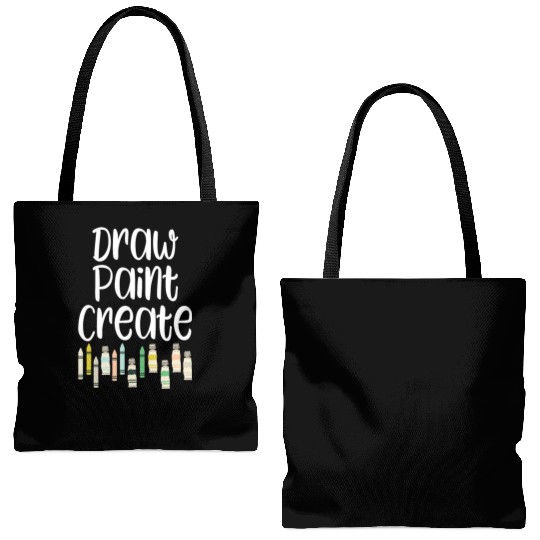 Draw Paint Create - art teacher gift Tote Bags (AOP)
