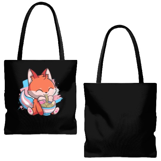 Transgender Pride Kawaii Fox Ramen Noodles Trans F Tote Bags (AOP)