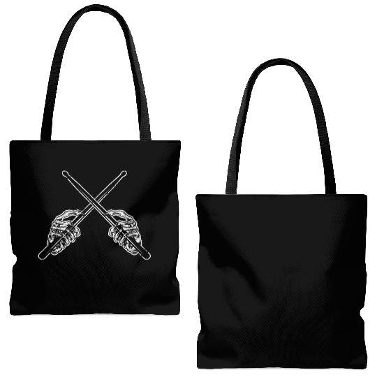 Drummer Drum Sticks Rock & Roll Skeleton Horns Per Tote Bags (AOP)