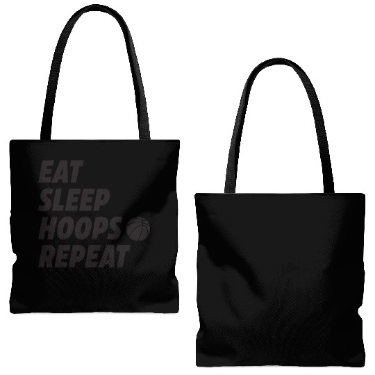 Eat Sleep Hoops Repeat Basketball Tote Bags (AOP)