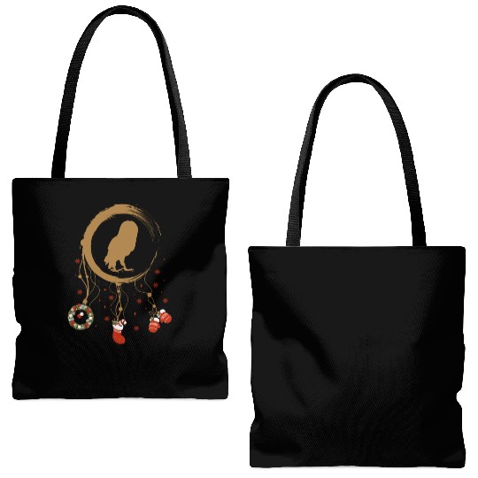 Winter dreamcatcher Christmas Owl Tote Bags (AOP)