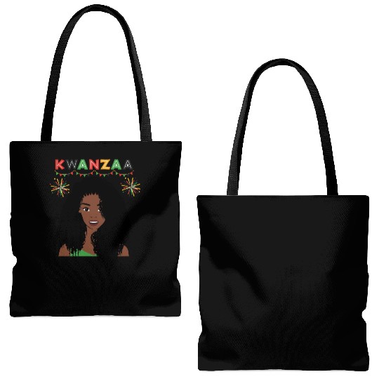 Happy Kwanzaa African Pride Black Woman Tote Bags (AOP)
