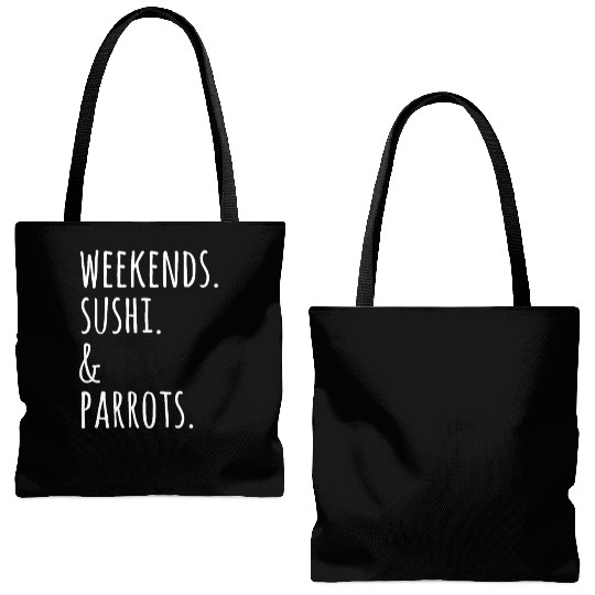Weekends Sushi And Parrots Tote Bags (AOP)