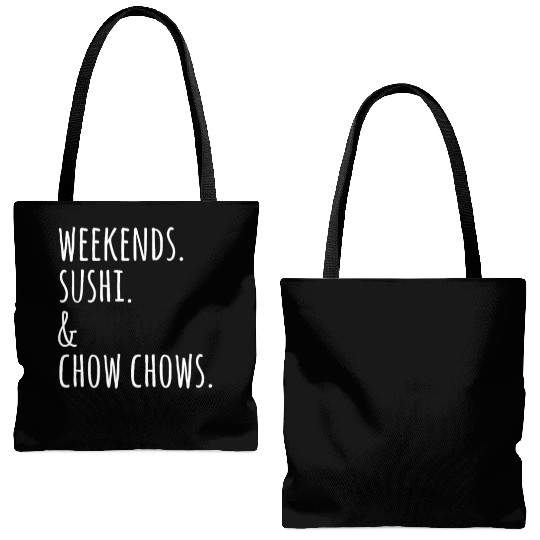 Weekends Sushi And Chow Chows Tote Bags (AOP)